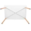 Kafijas galdiņš Springos HF0015, 120 × 80 cm, balts virsma ar brūnām kājām
