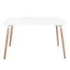 Springos HF0015 Sohvapöytä 120 × 80 cm, valkoinen kansi & ruskeat jalat