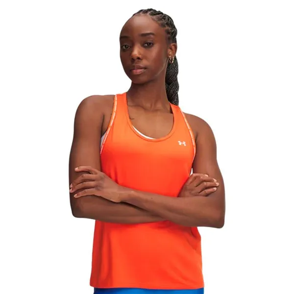 Women's Sleeveless T-shirt Under Armour Tech Knockout Orange Fitness