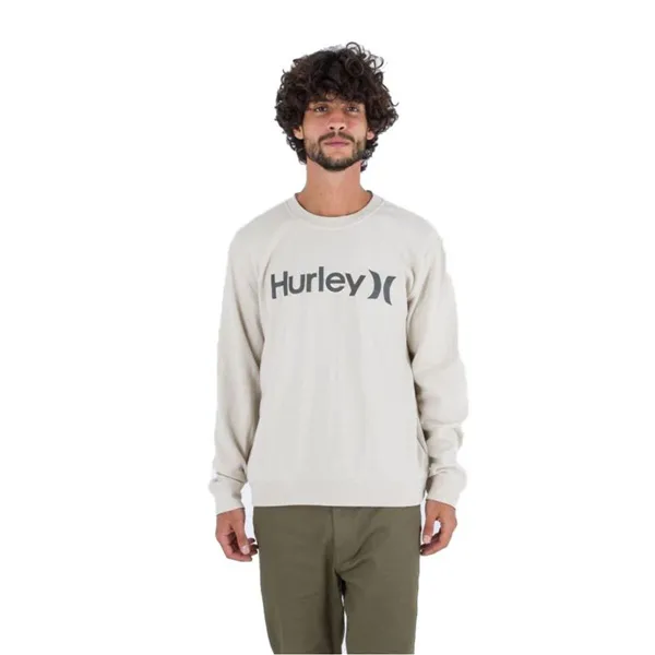 Men’s Sweatshirt without Hood Hurley OO Solid Summer White Natural