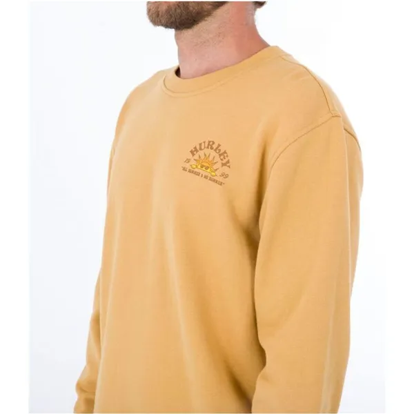 Men’s Sweatshirt without Hood Hurley No Bummers Ocre