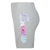 Sports Leggings for Children Converse Script Glitter High Rise Biker Light grey