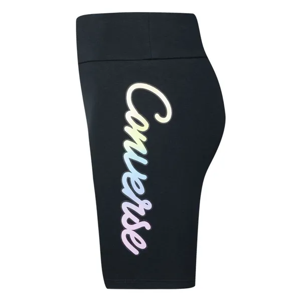 Sports Leggings for Children Converse Script Glitter High Rise Biker Girl Black