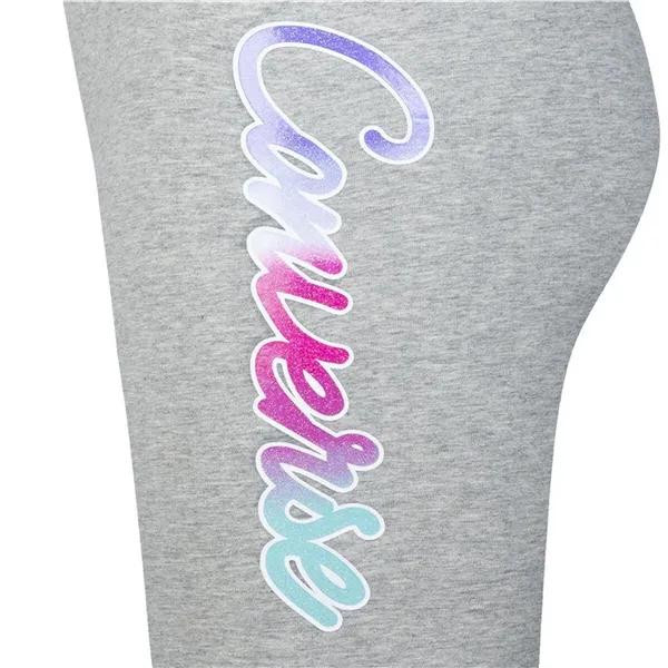 Sports Leggings for Children Converse Script Glitter High Rise Biker Girl Light grey