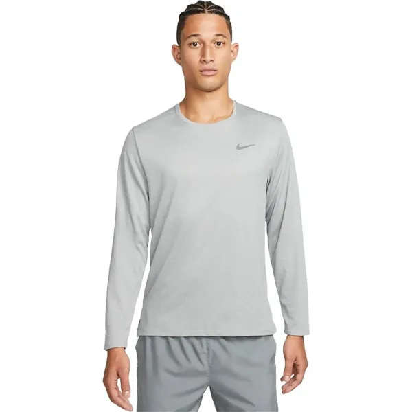 Men’s Long Sleeve T-Shirt Nike Dri-Fit Uv Miler Long-Sl Grey