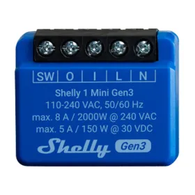 Умная розетка Shelly MINI 1 GEN3 RELE WIFI BT Bluetooth Wi-Fi Bluetooth 4.2