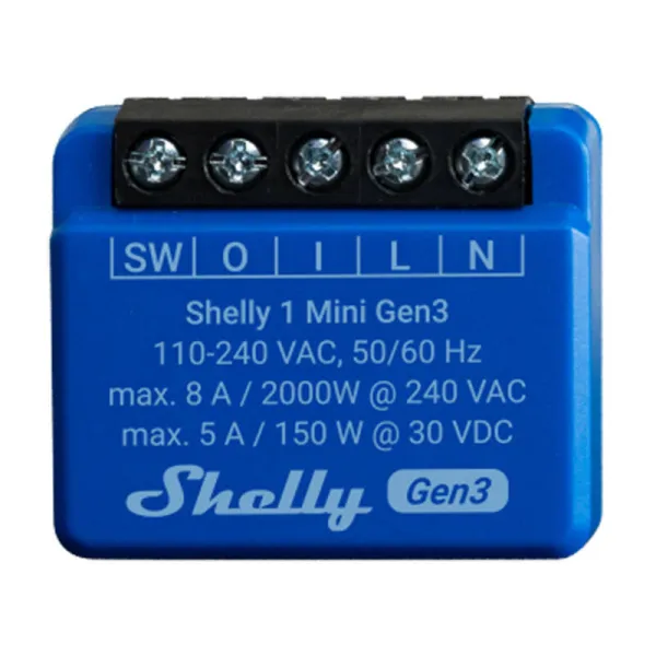 Smart Plug Shelly MINI 1 GEN3 RELE WIFI BT Bluetooth Wi-Fi Bluetooth 4.2