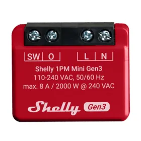 Wi-Fi slēdža modulis Shelly Mini 1PM Gen3 Bluetooth Wi-Fi Bluetooth 4.2