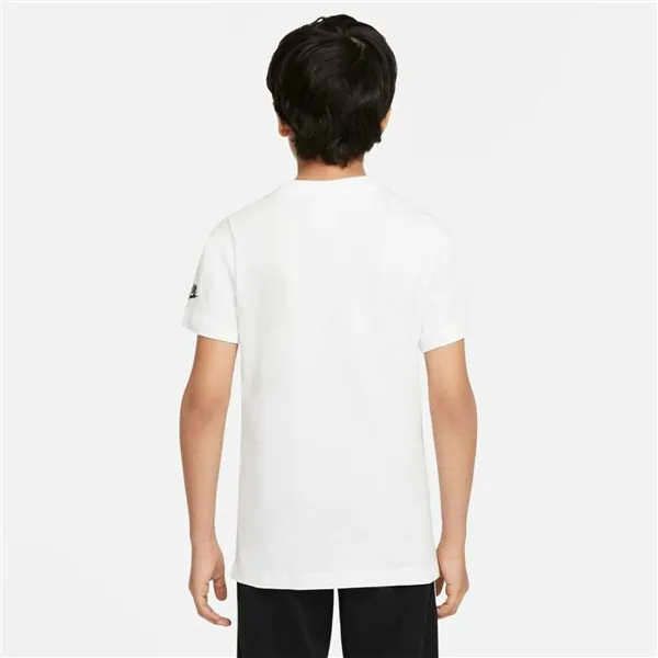 Child's Short Sleeve T-Shirt Nike B-Repeat White