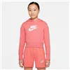 Hooded Sweatshirt for Girls Nike Club Girls Salmon