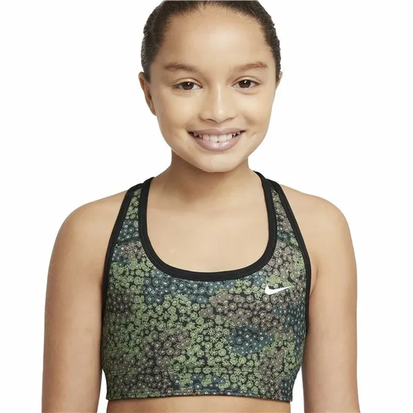 Sports Bra Nike Dri-FIT Swoosh Black/Green Children's