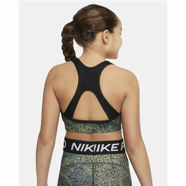 Sports Bra Nike Dri-FIT Swoosh Black/Green Children's