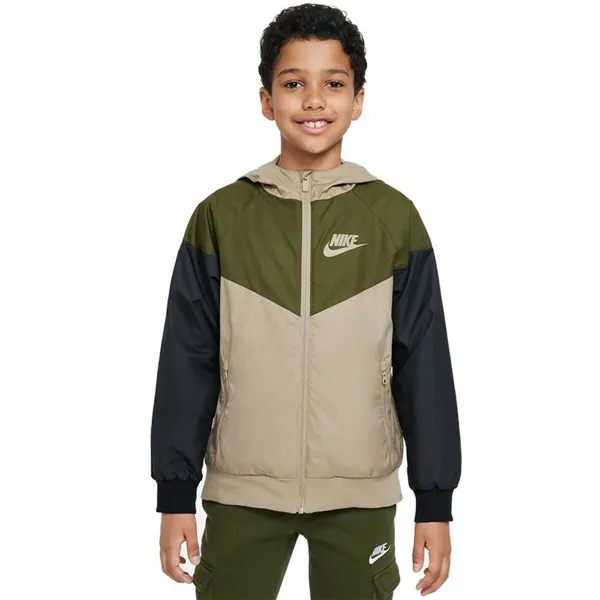 Children's Sports Jacket Nike Sportswear Windrunner Green
