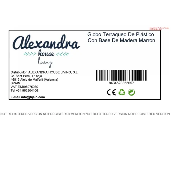 Globe Alexandra House Living Paper Iron Plastic Mango wood 20 x 25 x 20 cm