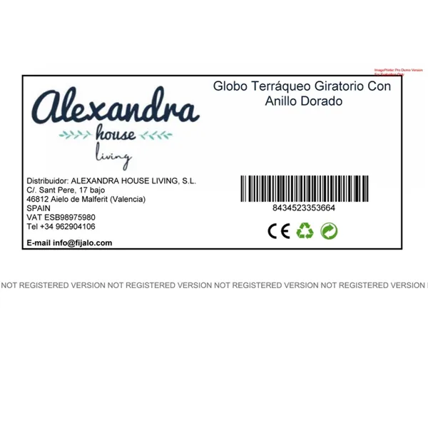 Globe Alexandra House Living Paper Iron Plastic 15 x 15 x 15 cm