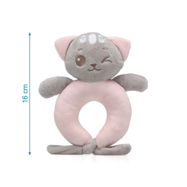 Rattle Cat 16 cm Pink
