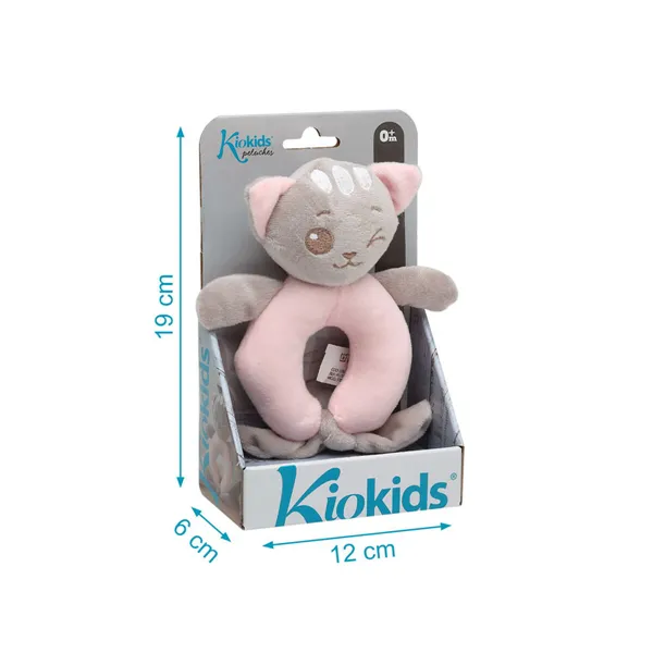 Rattle Cat 16 cm Pink