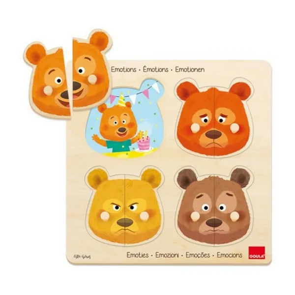 Child's Wooden Puzzle Emotions Goula 54008
