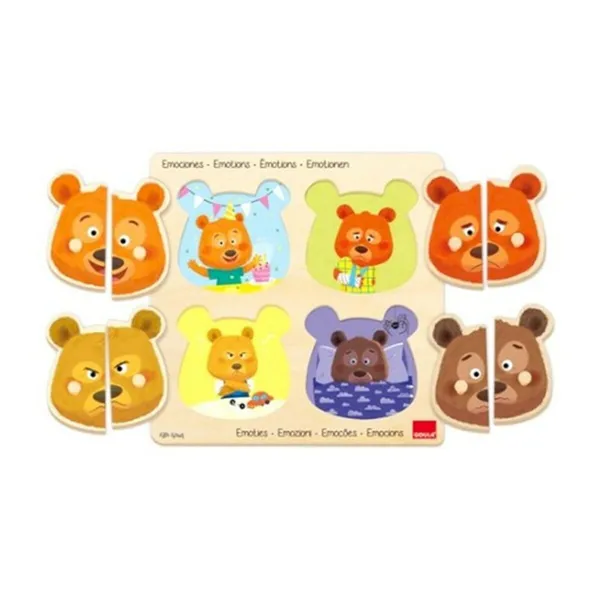 Child's Wooden Puzzle Emotions Goula 54008