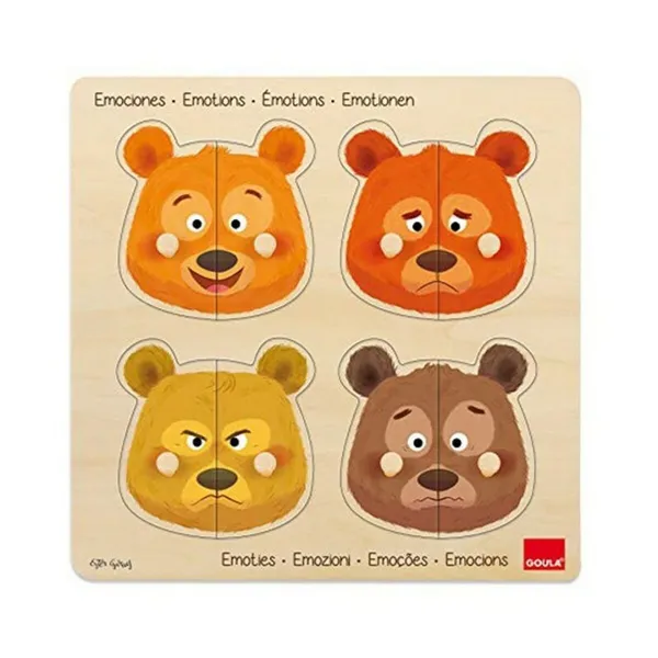 Child's Wooden Puzzle Emotions Goula 54008
