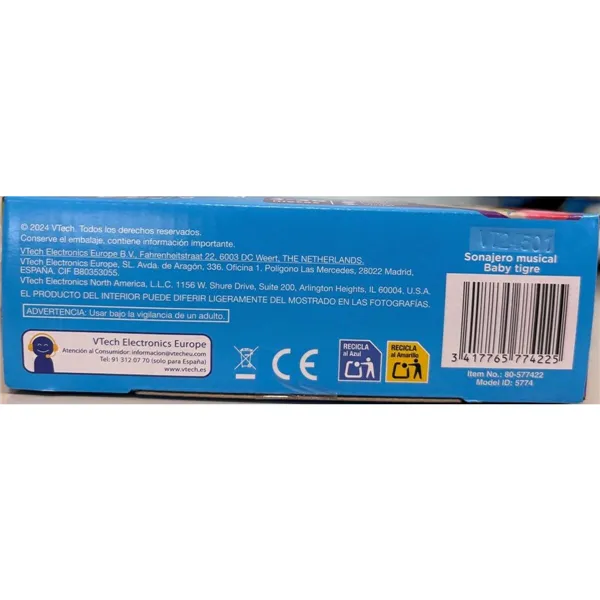 Rattle Vtech 18,4 x 16 x 4,7 cm Tiger