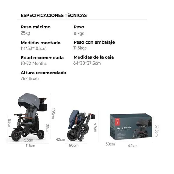 Tricycle Ociotrends Grey