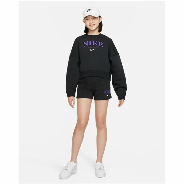 Hoodless Sweatshirt for Girls Nike Sportswear Trend Black