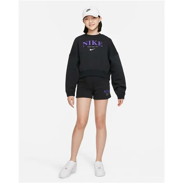 Hoodless Sweatshirt for Girls Nike Sportswear Trend  Black