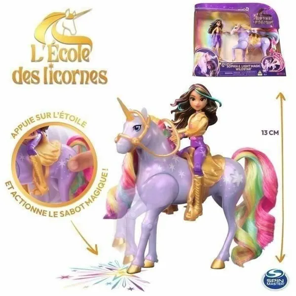 Doll Spin Master SOPHIA Y WILDSTAR MAGIC LIGHT Academia Unicornio (4 Units)