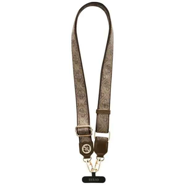 Guess Universal Crossbody Strap 4G Tether Patch Strass Metal Logo - Universal Phone Strap / Lanyard (Brown)