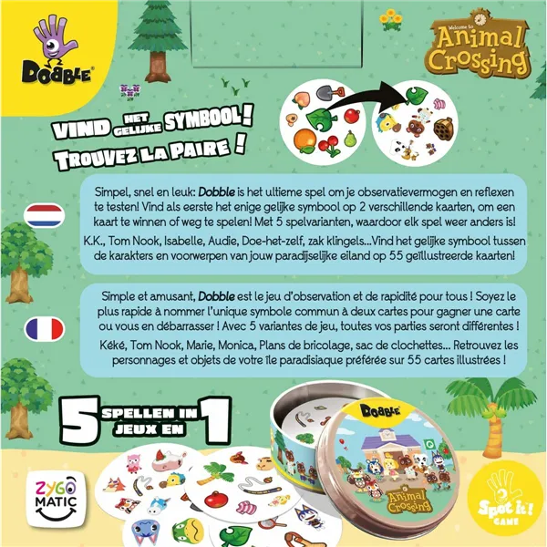 Board game Asmodee Dobble : Animal Crossing 14 x 9 x 14 cm
