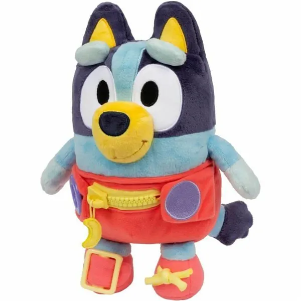Fluffy toy Bluey Blue rouge Plastic