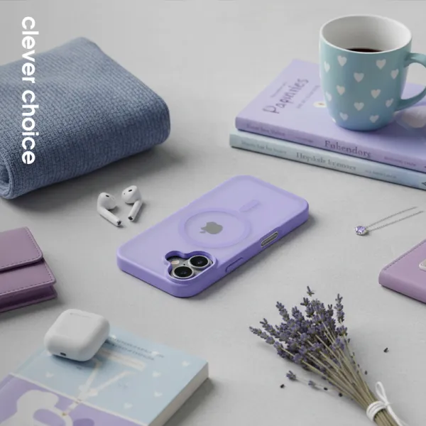 Crong Hybrid Matte Magnetic - MagSafe iPhone 17 Case (Lavender)