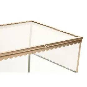 Dėžutė Home ESPRIT Auksinis Metalinis Stiklas