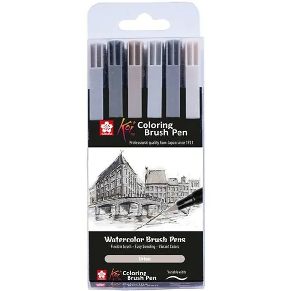 Set of Felt Tip Pens Talens Sakura Koi Coloring Brush Multicolour