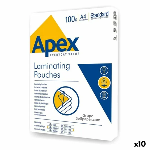 Laminating Pouches Fellowes 100 Pieces Transparent A4 (10Units)