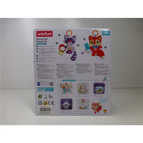 Rattle Cuddly Toy Winfun Racoon 14,5 x 20 x 9,5 cm (6 Units)