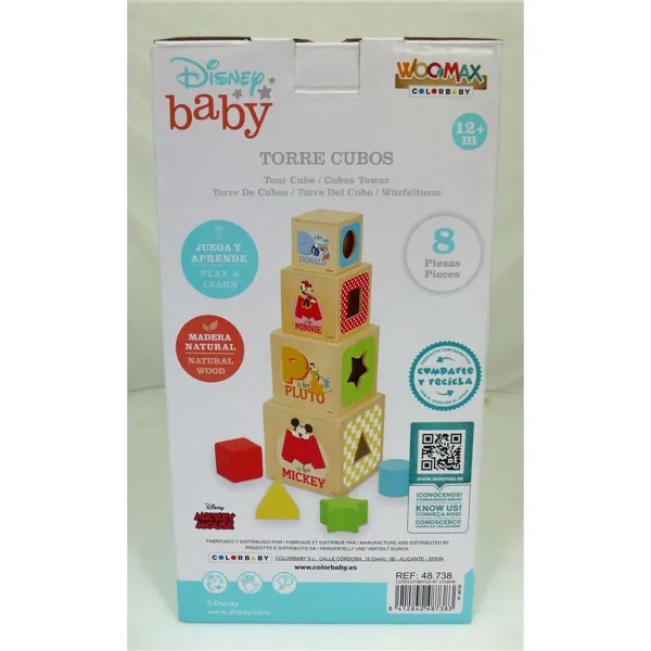 Stacking Blocks Disney 8 Pieces 4 Units 12,2 x 12,2 x 12,2 cm
