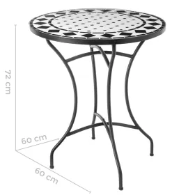 Side table Delfos White Black 60 x 60 x 72 cm