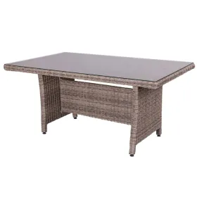 Valgomojo stalas Patsy 160 x 100 x 75 cm Stiklas Rotangas