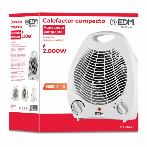 Verticale verwarming EDM 07204 Balts 1000 - 2000 W