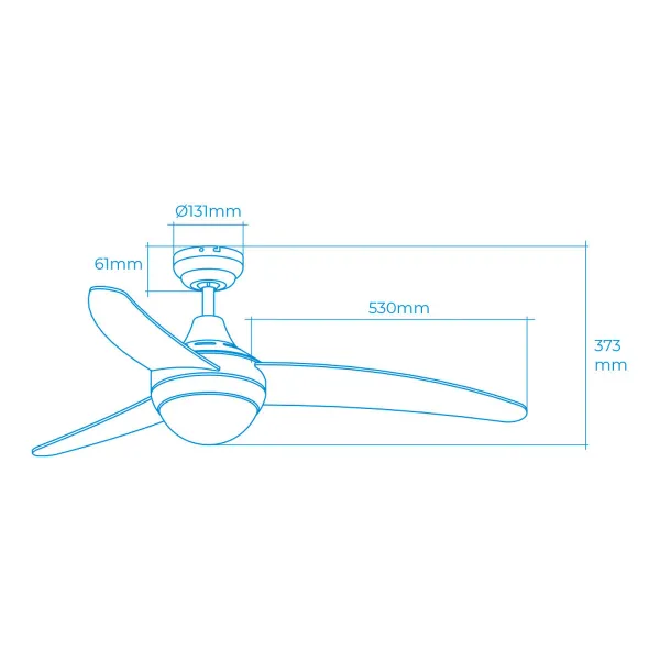 Ceiling Fan with Light EDM 33804 Egeo Silver 60 W