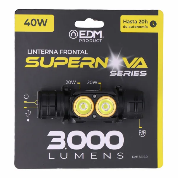 LED Head Torch EDM 36160 Supernova 40 W 3000 lm
