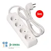 4-socket plugboard without power switch EDM 41034 Schuko (3 m)