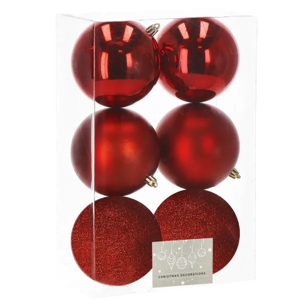 Christmas Tree Ornament Set Springos CA0090, 10 cm, 6 pcs