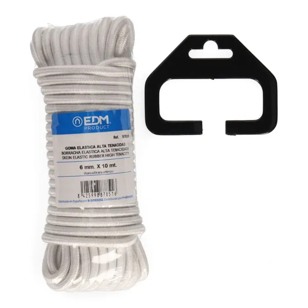 Elastne nöör EDM 87851 Valge 10 m
