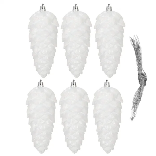 Joulukuusen riipukset käpyjä Springos CA1170 6 kpl 14 cm