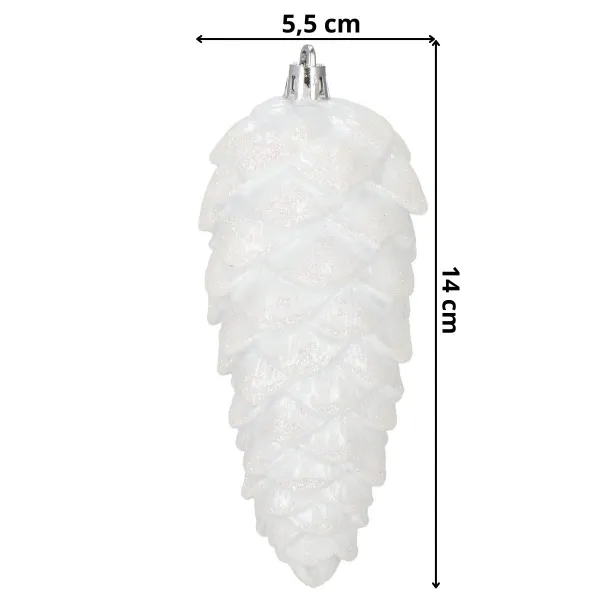Ziemassvētku eglīšu bumbiņas čiekuri Springos CA1170 6 gab 14 cm