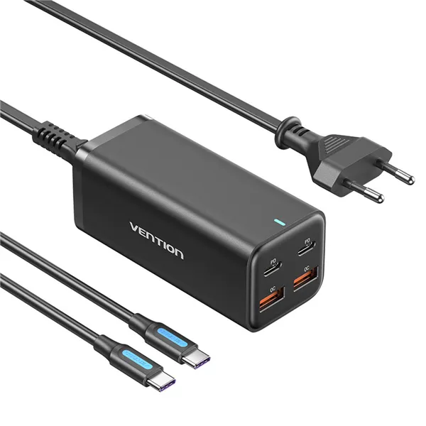 Wall Charger Vention FBSBG-EU Black 100 W