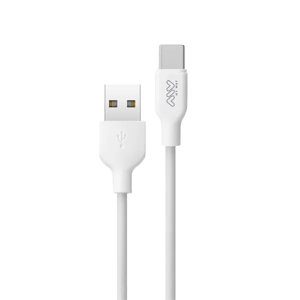 Кабель USB A — USB-C Myway Белый Чёрный 1 m